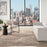Central Park West Beige Brown CEP02 Polyester Contemporary Area Rug - 9 Ft x 12 Ft