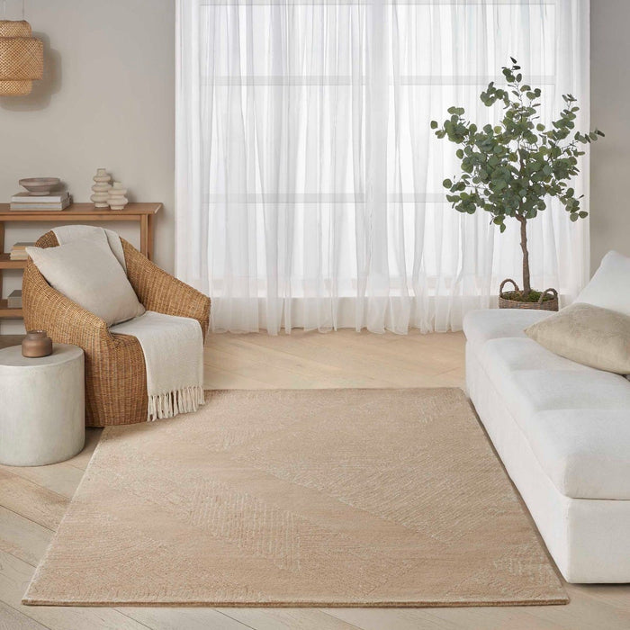 Pure Patterns Camel PRN01 Wool Contemporary Area Rug - 5 Ft x 7 Ft