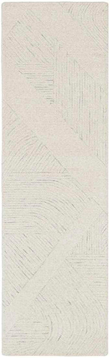 Pure Patterns Ivory Grey PRN01 Wool Contemporary Area Rug - 8 Ft x 10 Ft