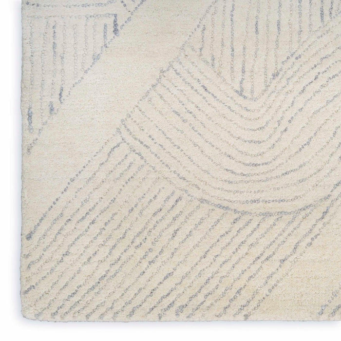 Pure Patterns Ivory Grey PRN01 Wool Contemporary Area Rug - 8 Ft x 10 Ft