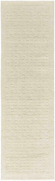 Pure Grids Ivory Beige PGR01 Wool Contemporary Area Rug - 8 Ft x 10 Ft