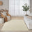 Pure Grids Ivory Beige PGR01 Wool Contemporary Area Rug - 8 Ft x 10 Ft