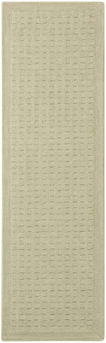 Pure Grids Light Green PGR01 Wool Contemporary Area Rug - 4 Ft x 6 Ft