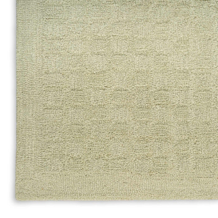 Pure Grids Light Green PGR01 Wool Contemporary Area Rug - 4 Ft x 6 Ft