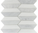 Full Sheet Sample - Bianco Dolomite & White Carrara Mixed Picket Fence Marble Mosaic - 10.63" x 11.22" x 3/8" Polished
