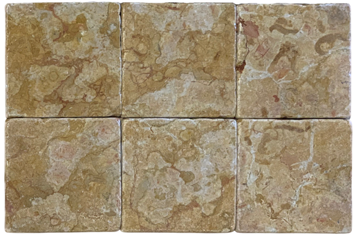 Full Tile Sample - Dore Royale Marble Tile - 6" x 6" x 3/8" Tumbled