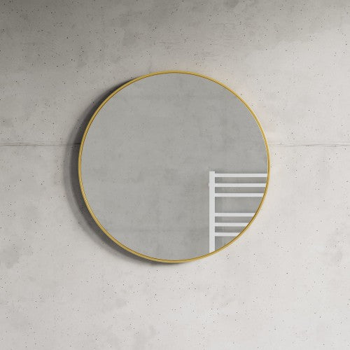 Brushed Brass Aluminum & Glass Bathroom Mirror 3