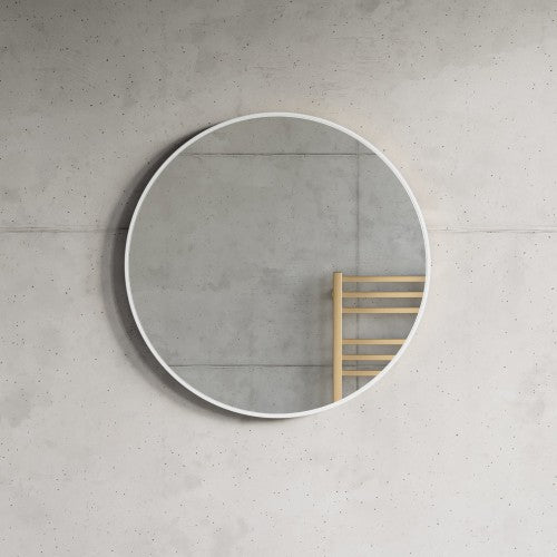 Matt White Aluminum & Glass Bathroom Mirror 3