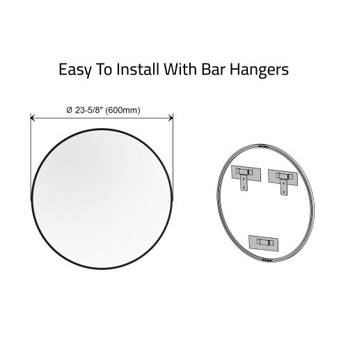 Black Aluminum & Glass Bathroom Mirror 6
