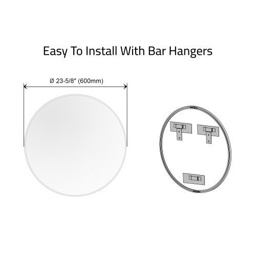 Matt White Aluminum & Glass Bathroom Mirror 4