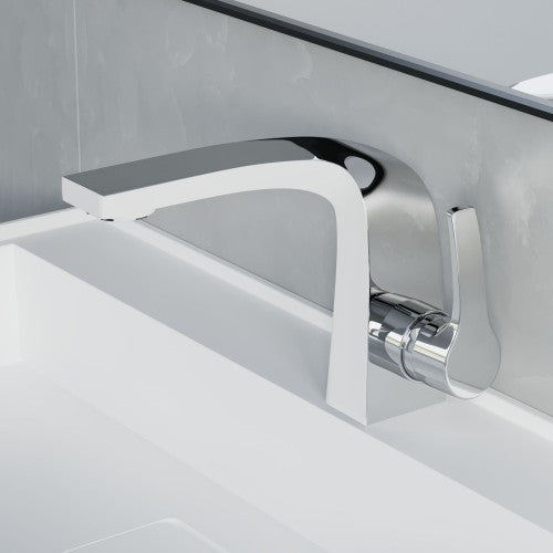 Chrome / White Brass Bathroom Faucet 2