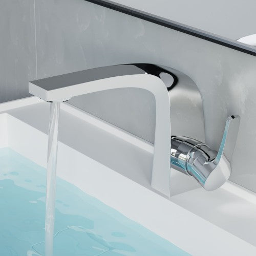 Chrome / White Brass Bathroom Faucet 1