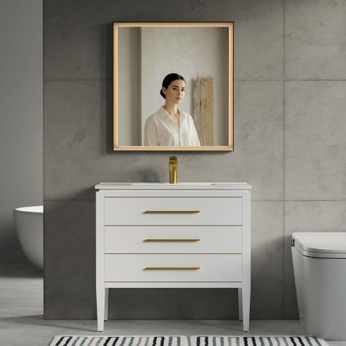 Black Aluminum Aluminum Bathroom Mirror 2