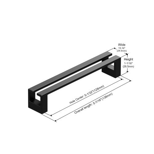 3137 Series Matte Black Metal Cabinet Pull 5