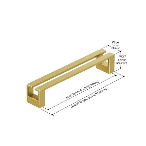 3137 Series Brushed Brass Metal Cabinet Pull 3