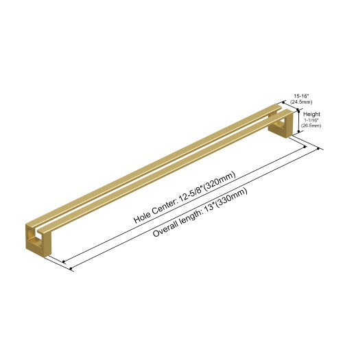 3137 Series Brushed Brass Metal Cabinet Pull 3