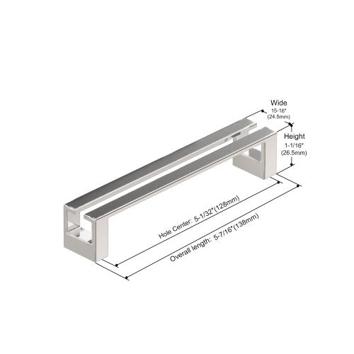 3137 Series Chrome Metal Cabinet Pull 3