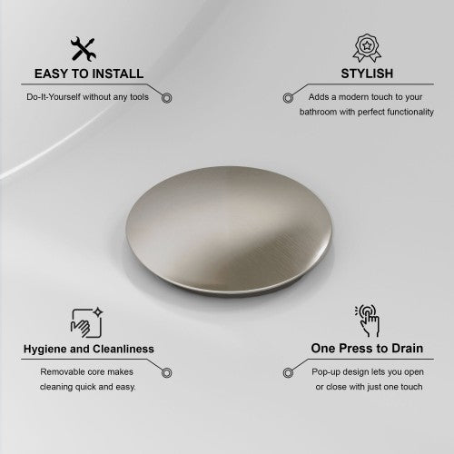 Brushed Nickel Brass Drain 6