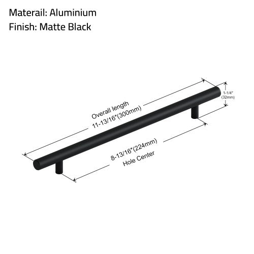 3001 Series Matte Black Aluminum Cabinet Pull 2