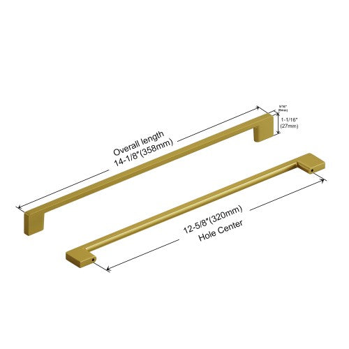 3008 Series Brushed Brass Metal Cabinet Pull 4