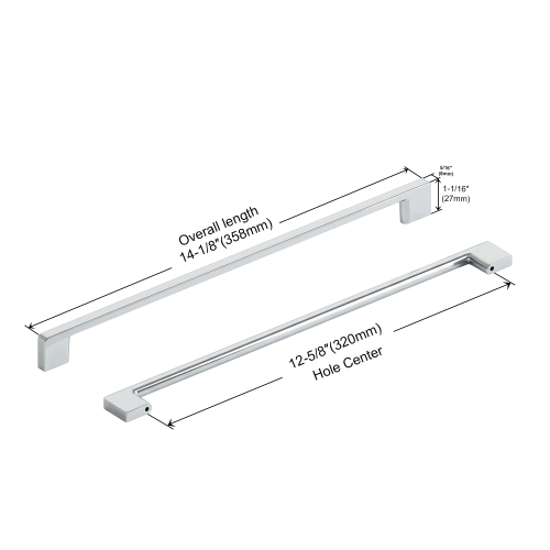 3008 Series Chrome Metal Cabinet Pull 4