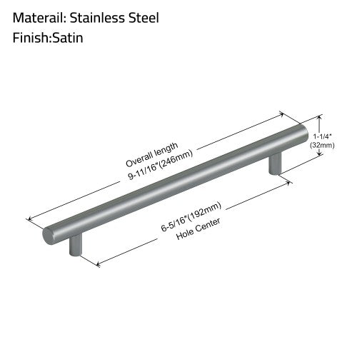 3001 Series Brushed Satin Stainless Steel Cabinet Pull 1