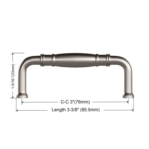 3132 Series Brushed Black Nickel Metal Cabinet Pull 4