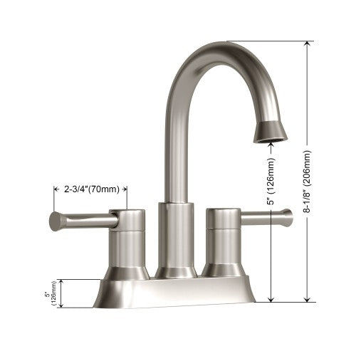 Brushed Nickel Brass Bathroom Faucet 4