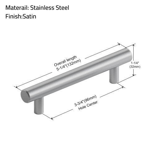 3001 Series Brushed Satin Stainless Steel Cabinet Pull 4