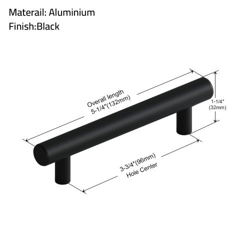3001 Series Matte Black Aluminum Cabinet Pull 4
