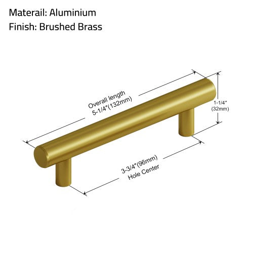 3001 Series Brushed Brass Aluminum Cabinet Pull 5