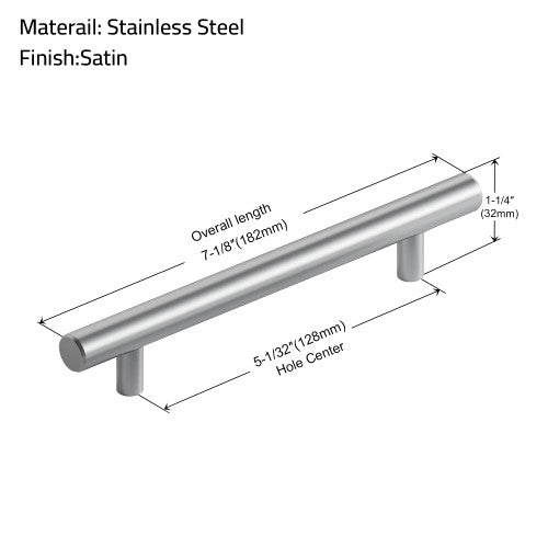 3001 Series Brushed Satin Stainless Steel Cabinet Pull 4