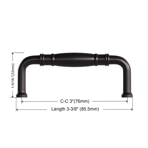3132 Series Oil Rubbed Bronze  Metal Cabinet Pull 4