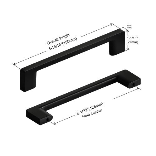 3008 Series Black Metal Cabinet Pull 4