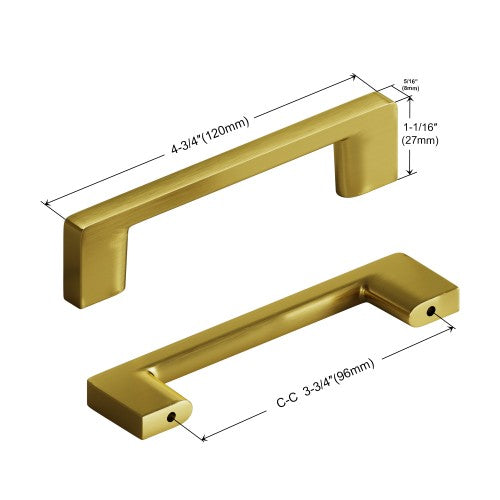 3008 Series Brushed Brass Metal Cabinet Pull 5