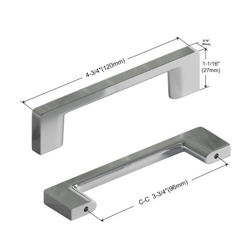 3008 Series Chrome Metal Cabinet Pull 5