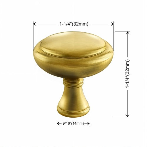 3185 Series Brushed Brass Metal Cabinet Knob 4