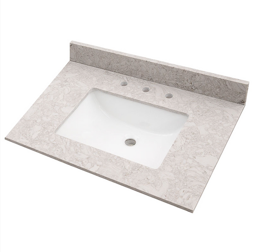 Drifting Fog Polished Engineered Marble Vanity Top with Built in Sink - 37" x 22"