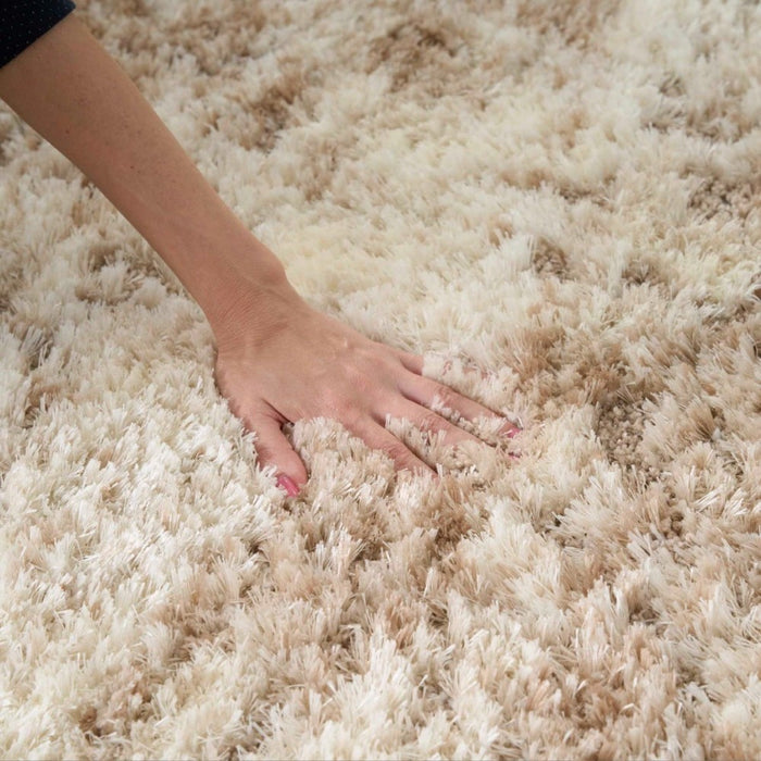 Dreamy Shag Polyester  Ivory Dark Beige