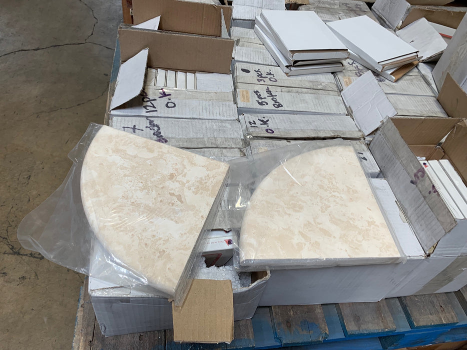 Durango Travertine Corner Shelf Filled & Honed 3