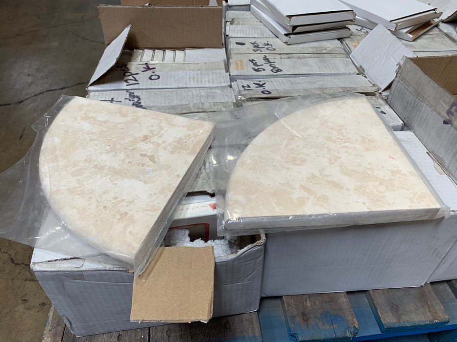 Durango Travertine Corner Shelf Filled & Honed 4