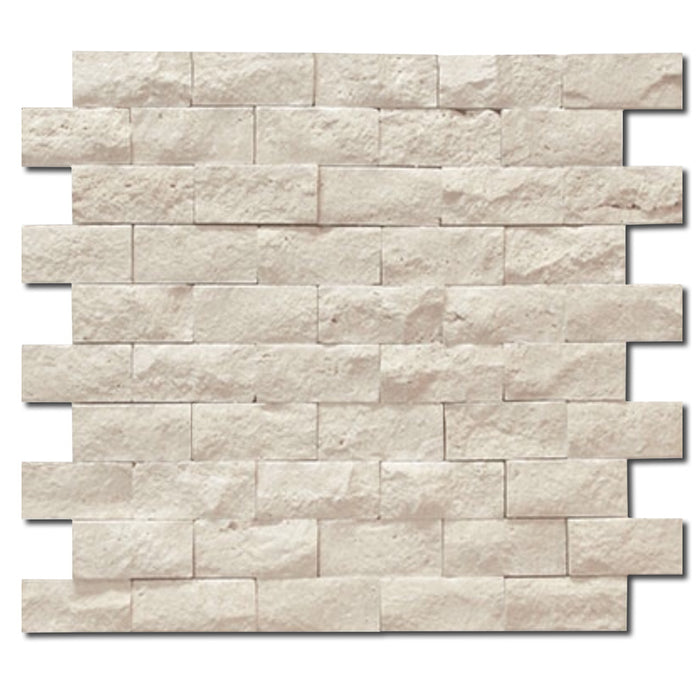 Durango Travertine Mosaic - 1" x 2" Brick Split Face
