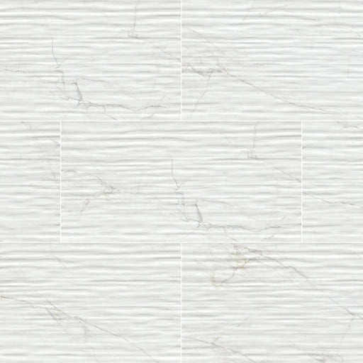 Dymo Ceramic Calacatta Stripe White Tile Glossy 1