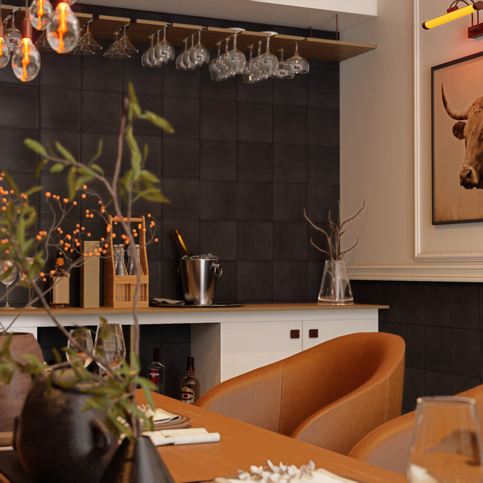 Saddle Ceramic Tanned Black Tile Satin 7