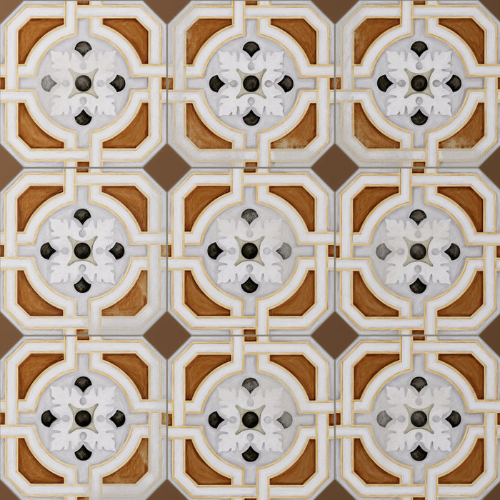 Vaudeville Porcelain Octagon Deco Zimer Tile Matte 1