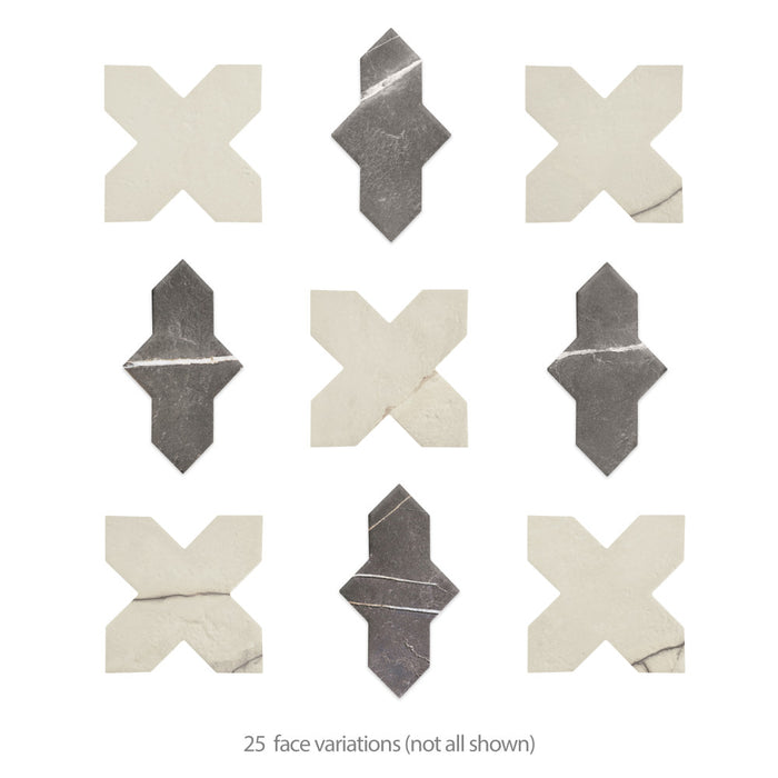 Istanbul Porcelain Templar Shield Night with Day Cross Tile Mixed 4