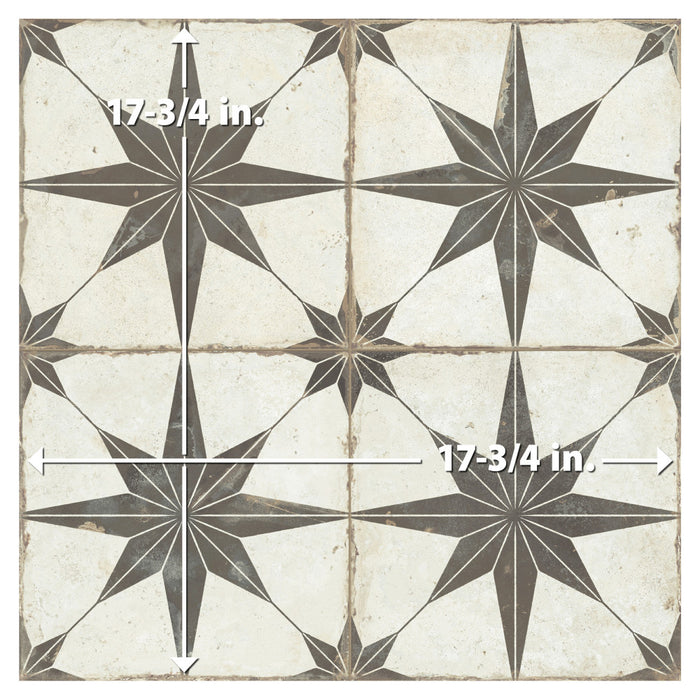 Kings Porcelain Star Supernova Nero Tile Matte 10