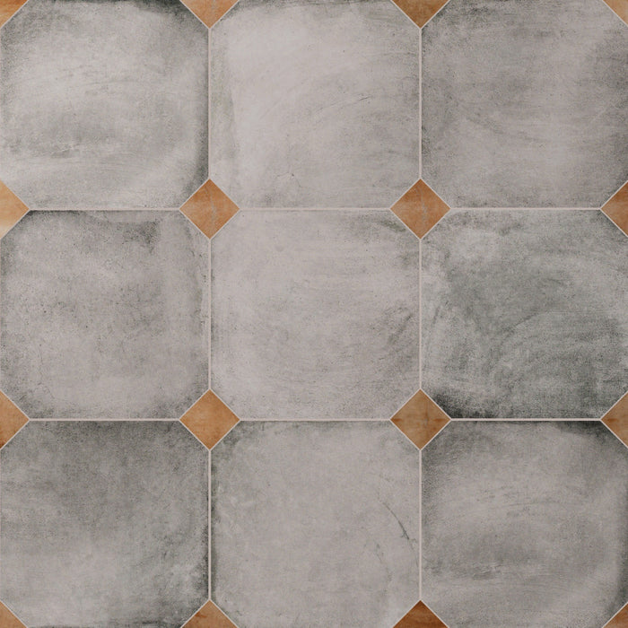 Laverton Porcelain Octagon Gris with Taco Natural Tile Matte 1