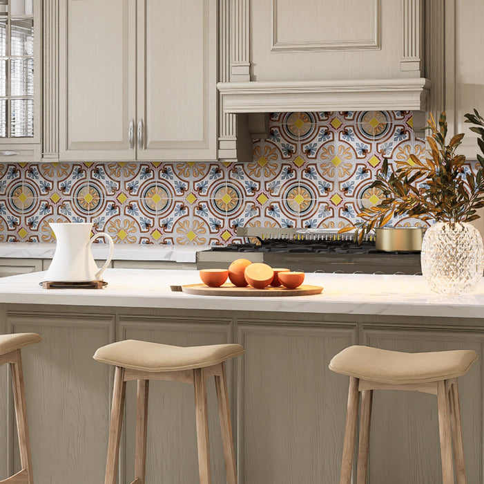 Vaudeville Porcelain Octagon Deco Diglas with Taco Lima Tile Matte 2