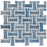Cassis Porcelain Dog Bone Basketweave Blue w/ Blue Dot Mosaic Satin 3